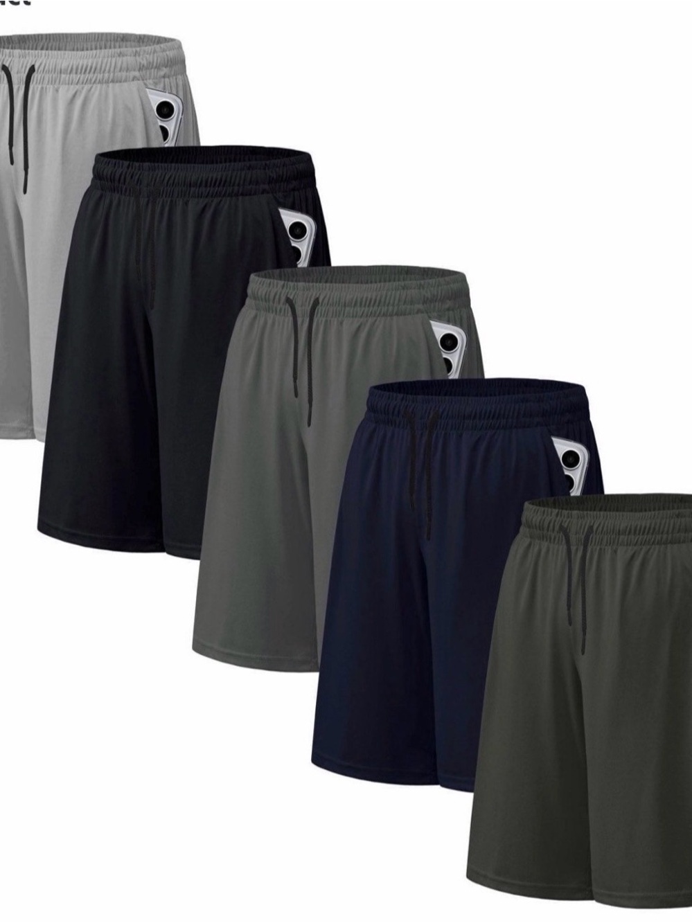 Men’s Athletic Gym Shorts Elastic Waist Moisture Wicking Pockets Size XXL NWT